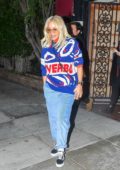 Rita Ora rocks a colorful sweater at Matsuhisa restaurant in West Hollywood, Los Angeles