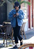 Vanessa Hudgens arrives to get an afternoon coffee at Aroma Cafe in Studio City, Los Angeles