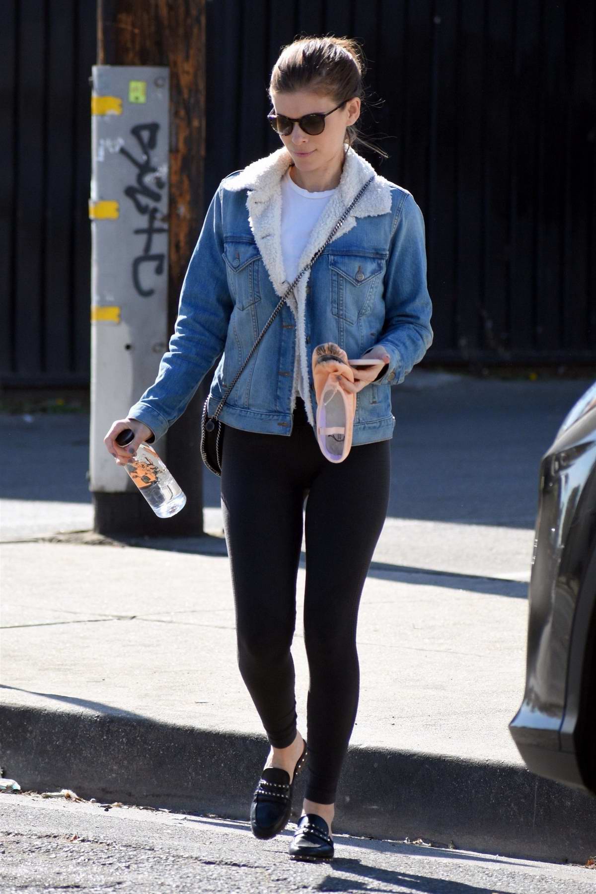 kate mara seen carrying her ballet sleepers as she leaves a ballet ...