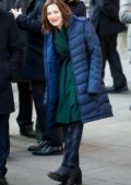 Holliday Grainger spotted while filming upcoming BBC drama 'The Capture' in London, UK