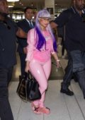 Nicki Minaj rocks an all pink ensemble as she arrives at Melbourne airport, Australia