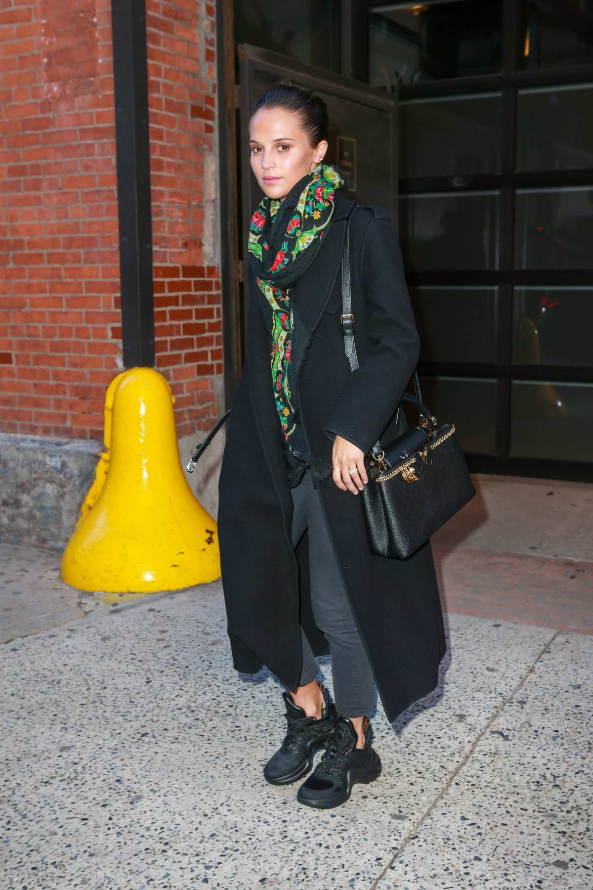 Alicia Vikander seen leaving Leaving Highline Stages after doing a