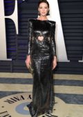 Caitriona Balfe attends the Vanity Fair Oscar Party at Wallis Annenberg Center for the Performing Arts in Beverly Hills, California