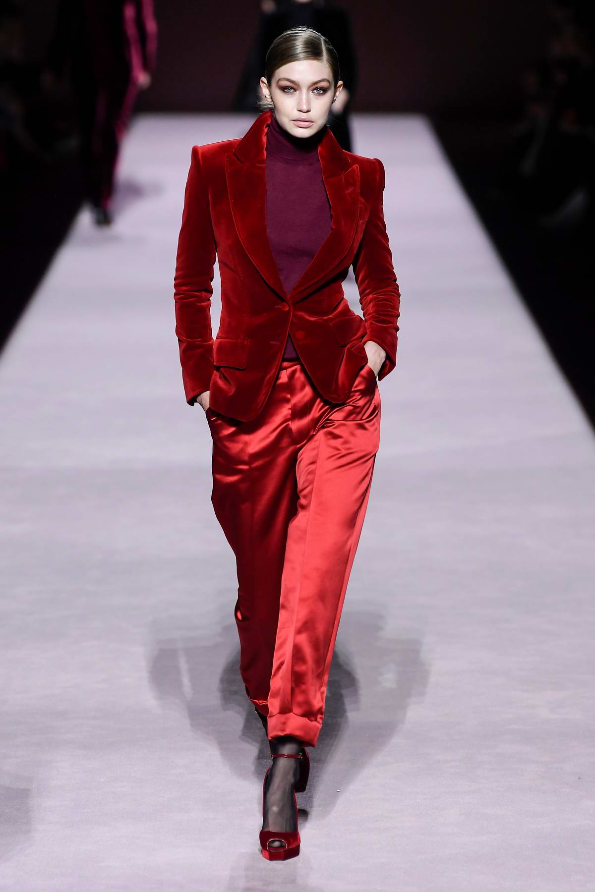 Gigi Hadid walks the runway at the Tom Ford Ready to Wear Autumn/Winter ...