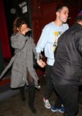 Kate Beckinsale and Pete Davidson hold hands as they leave after Pete's Stand Up Show at Largo at the Coronet in West Hollywood, Los Angeles