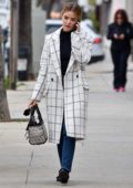 Lucy Hale looks stylish in white checkered coat as she runs some errands in Studio City, Los Angeles