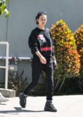 Amanda Steele keeps it casual with black sweats while out in Los Angeles