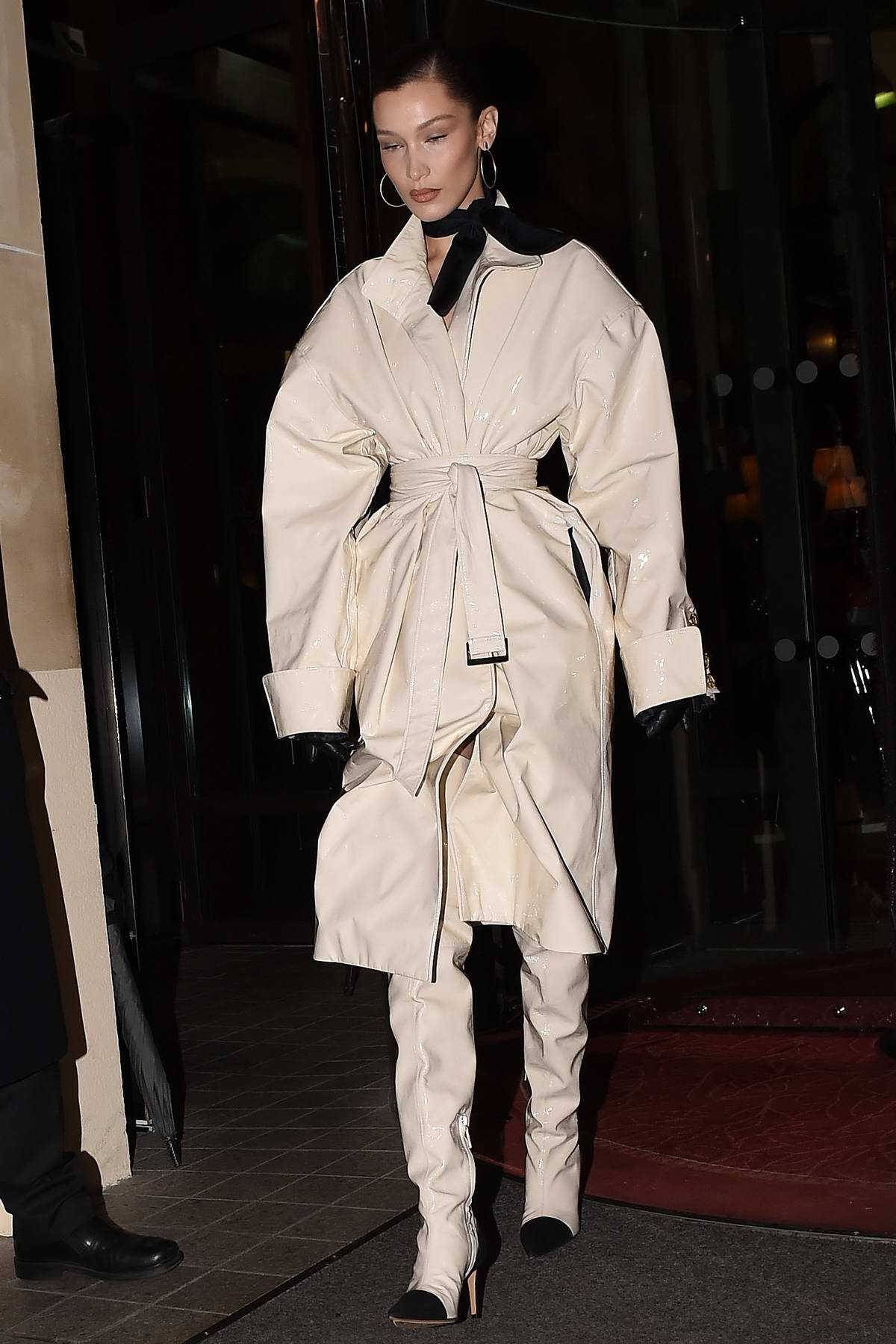 Bella Hadid stuns in navy crop top at Louis Vuitton's Paris