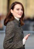 emma stone attends louis vuitton show, fall winter 2018 during paris  fashion week, france-060318_4