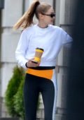 Gigi Hadid sports her own brand of Reebok tights while exiting a gym in New  York City