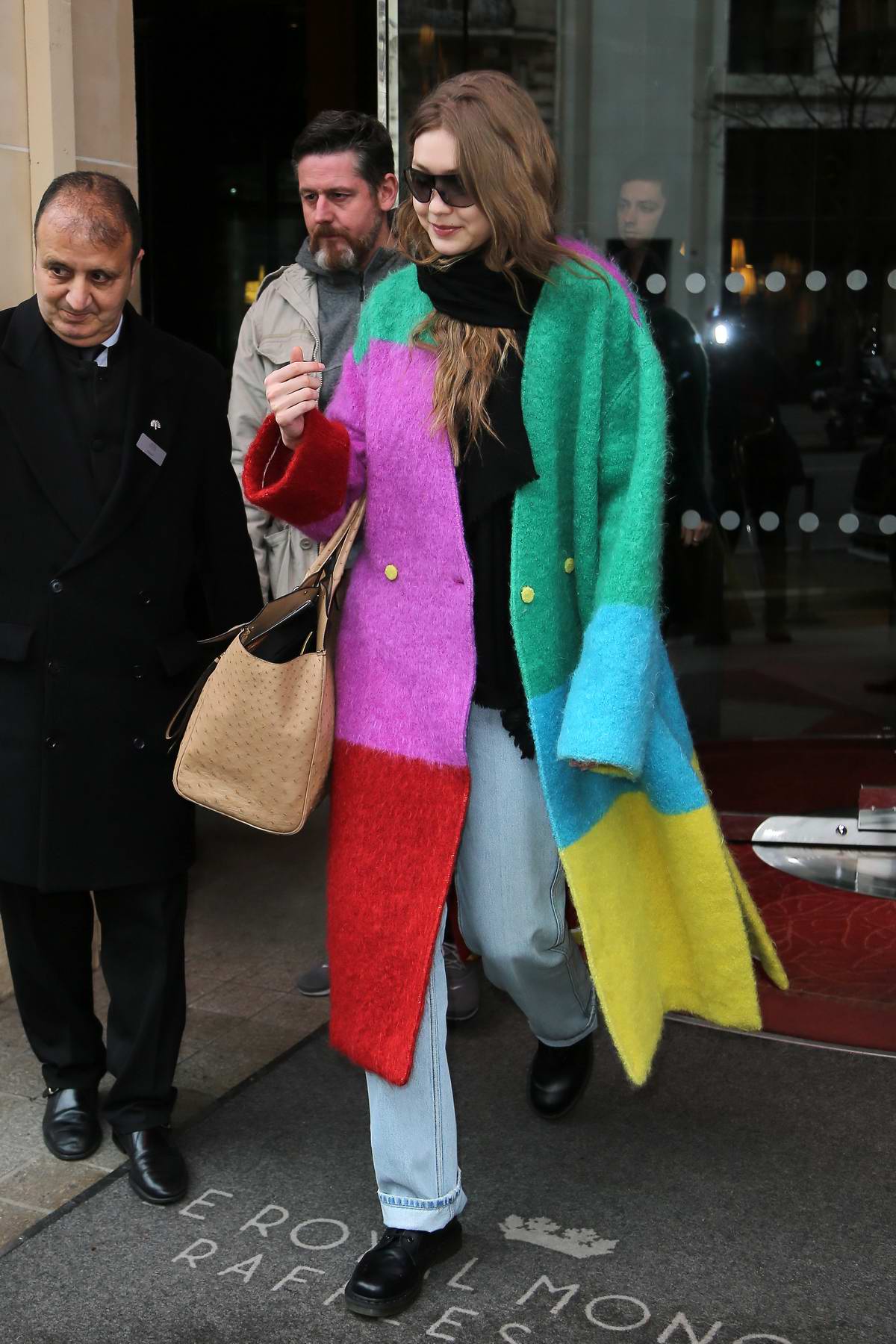 Gigi Hadid Wearing Cloud Suit in Paris