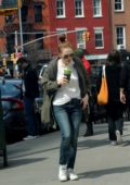 Julianne Moore stops by for a green juice while out and about in New York City