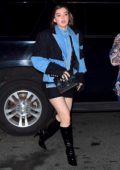 Hailee Steinfeld arrives to Gigi Hadid's denim themed birthday party in New York City