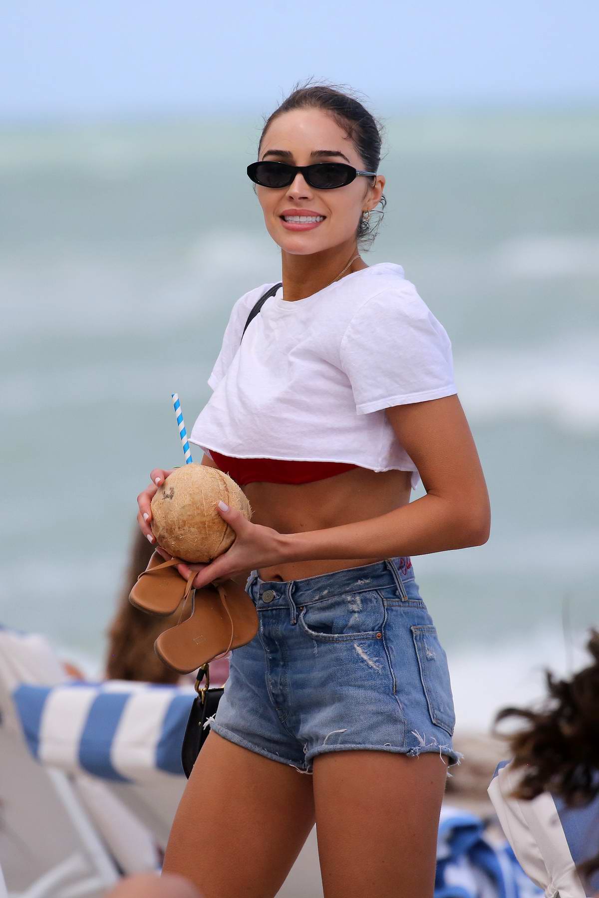 Olivia Culpo Looks Scorching Hot In A Bright Red Bikini As She Joins Devon Windsor On Miami