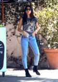 Eiza Gonzalez rocks a graphic tee and skin tight jeans as she leaves lunch in West Hollywood, Los Angeles