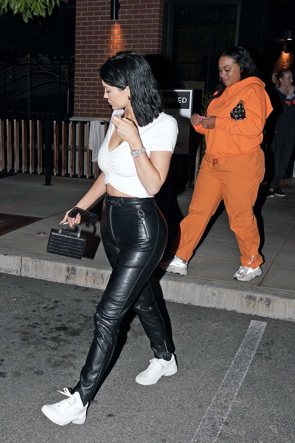 kylie jenner leather trousers