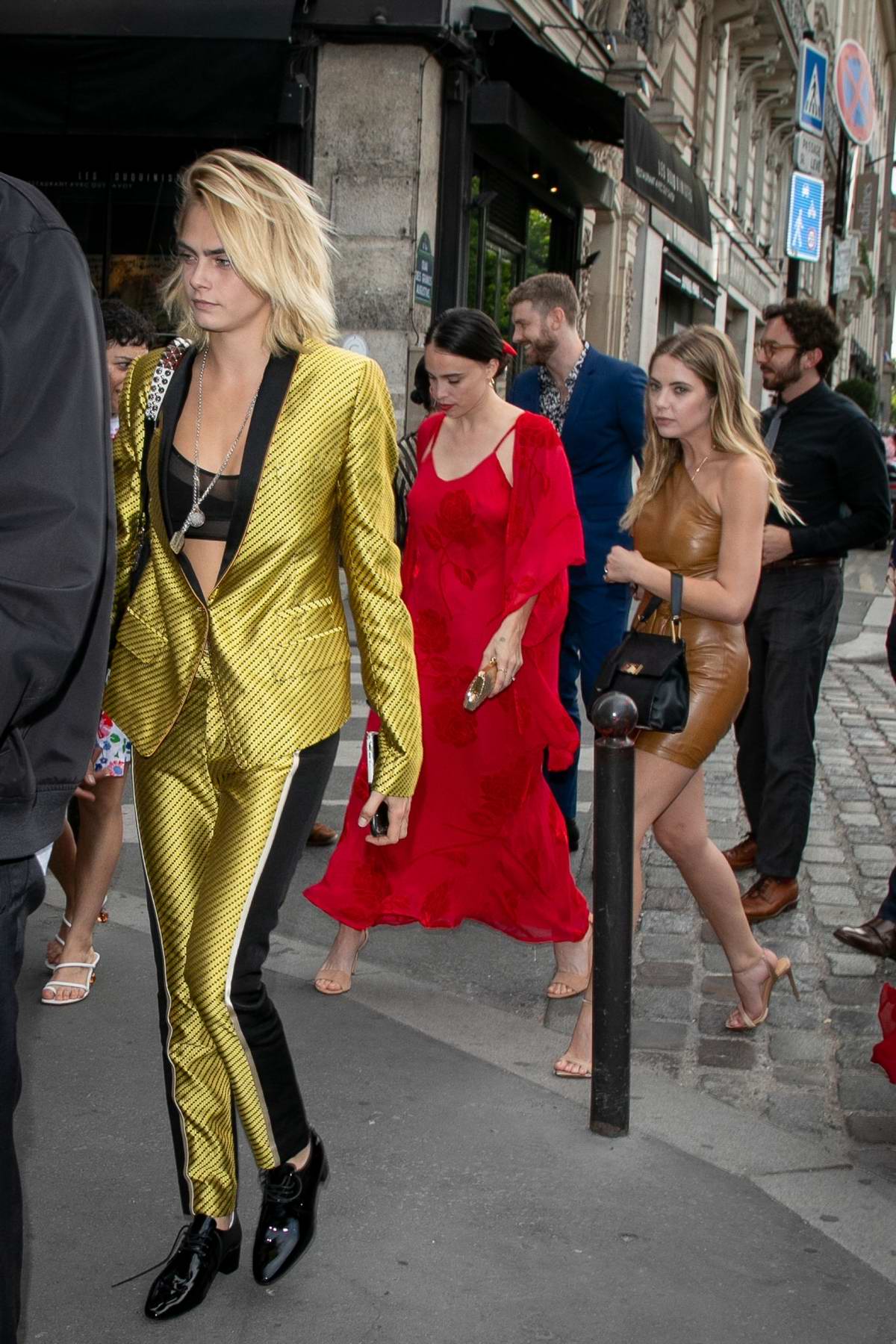 cara delevingne and ashley benson arrive at the laperouse restaurant in  paris, france-280619_8