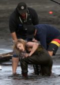 Chloe Grace Moretz spotted filming an action scene for her upcoming movie  'Shadow in the Cloud' in New Zealand