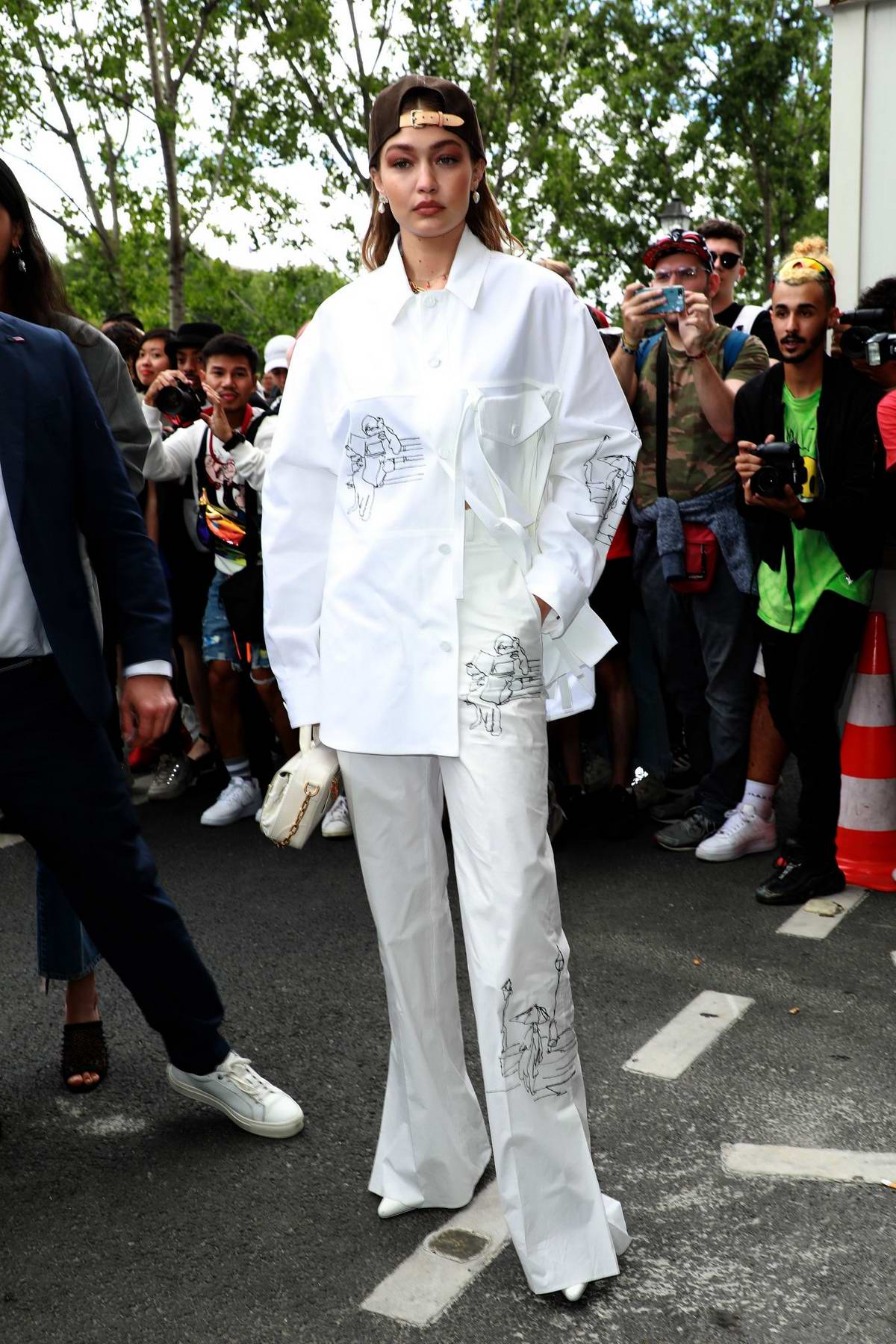 Gigi Hadid attends the Louis Vuitton Menswear Spring/Summer 2020 show  during Paris Fashion Week in