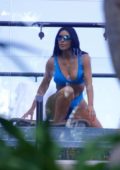 Larsa Pippen shows off her curvy figure in a black bodysuit during a dinner  date with