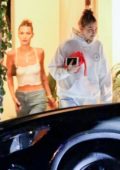 Gigi and Bella Hadid kept it casual as they leave a 4th of July house party in Los Angeles