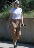Kristen Stewart keeps it casual while taking her dog out for a walk in Los Feliz, California