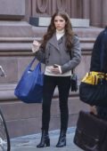 Anna Kendrick sporting a baby bump while filming her new series 'Love Life' in Astor Place in Manhattan, New York City