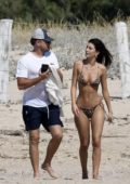 Camila Morrone rocks leopard print bikini while enjoying the beach and jet ski ride with Leonardo DiCaprio in Corsica, France