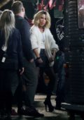 Kate Beckinsale sports a short blonde look while on the set of new film 'Jolt' in London, UK