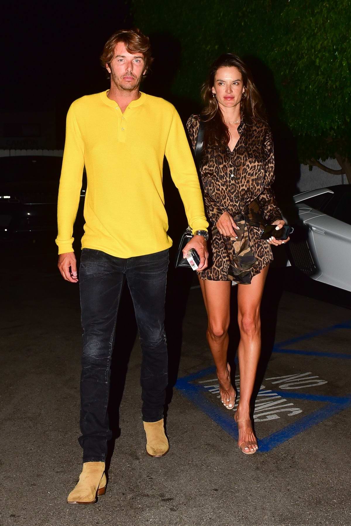 alessandra ambrosio looks stunning in animal print during a date
