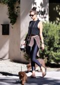 Alessandra Ambrosio takes her pups out for a walk in Brentwood, Los Angeles