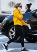 jennifer lawrence rocks a bright yellow hoodie and black leggings while  heading to the gym in new york city-071019_6