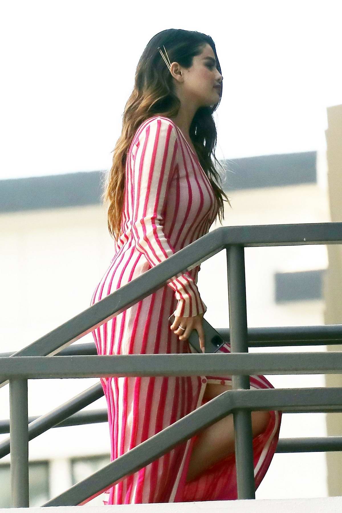 Selena Gomez Looks Poised in Polka Dots During Paris Fashion Week