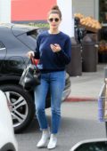 Kaia Gerber showcases her svelte figure in a black sports bra and leggings  while attending a Pilates class in Brentwood, California