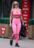 Christine McGuinness shows off her amazing figure in matching pink gym wear as she steps out in Cheshire, UK