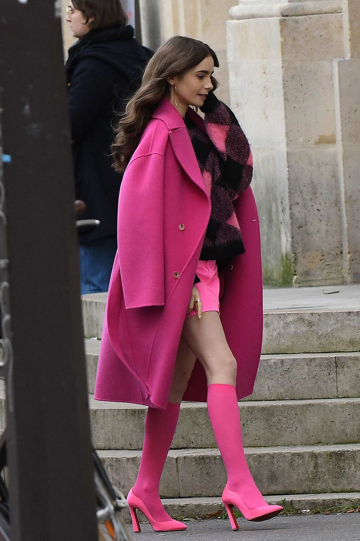 Lily Collins Films More Scenes for 'Emily in Paris' In Bright Pink: Photo  4382598, Lily Collins Pictures, …