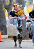 Hilary Duff takes her kids for some last minute Christmas shopping in Studio City, California