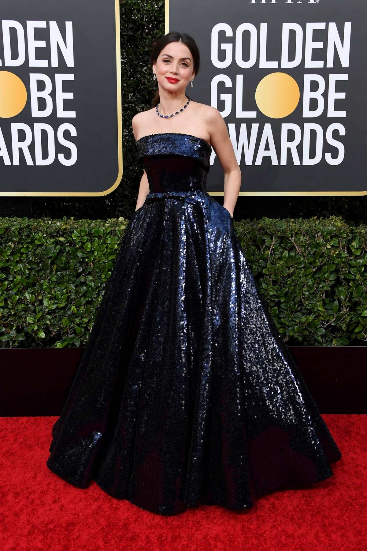 ana de armas attends the 77th annual golden globe awards at the beverly