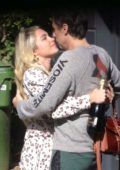 Florence Pugh shares a kiss with boyfriend Zach Braff while celebrating her Oscar nomination in London, UK