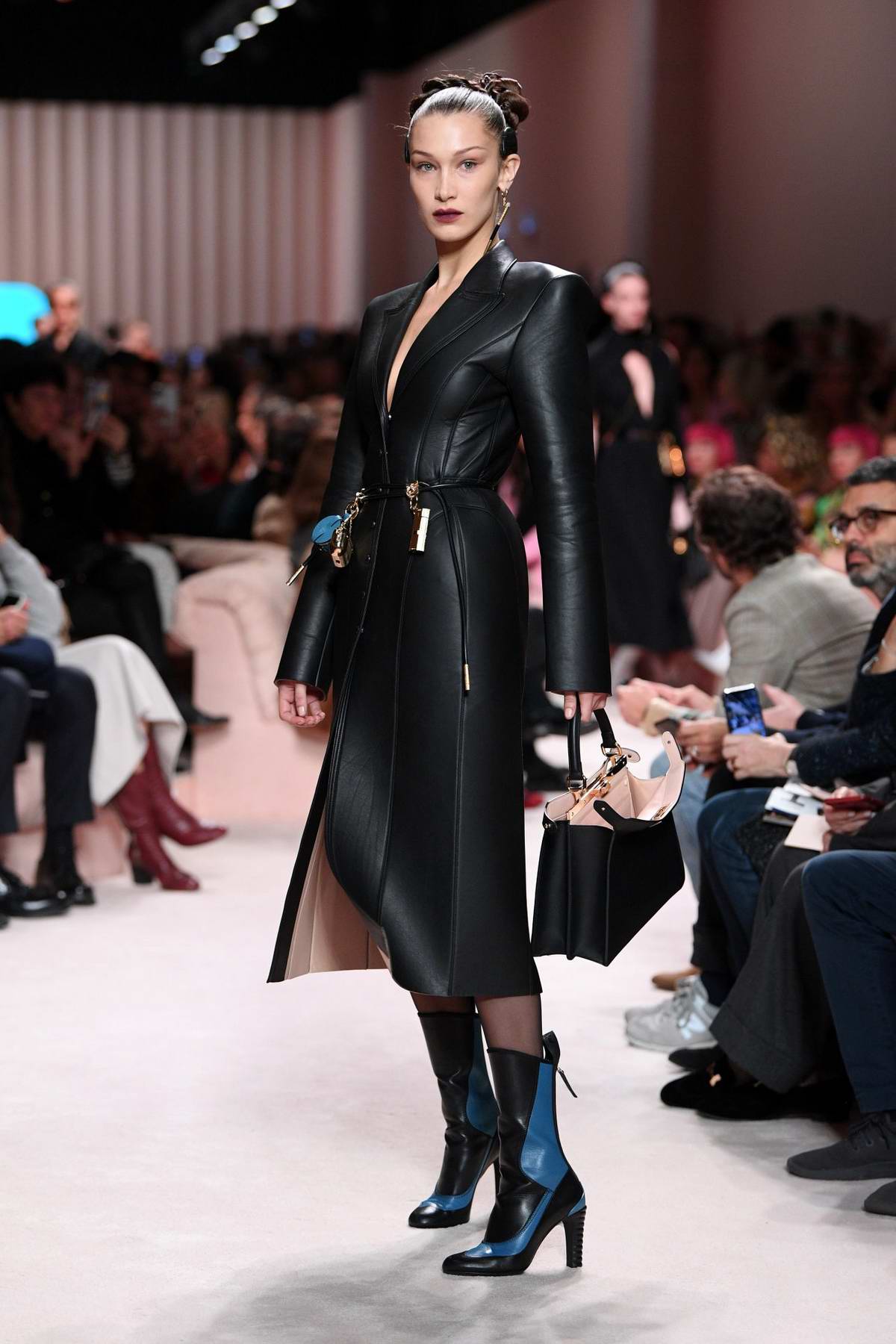 bella hadid walks the runway at fendi fashion show, f-w 2020 during ...