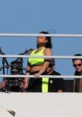 Demi Lovato spotted during a rooftop photoshoot for Fabletics ad campaign in Los Angeles