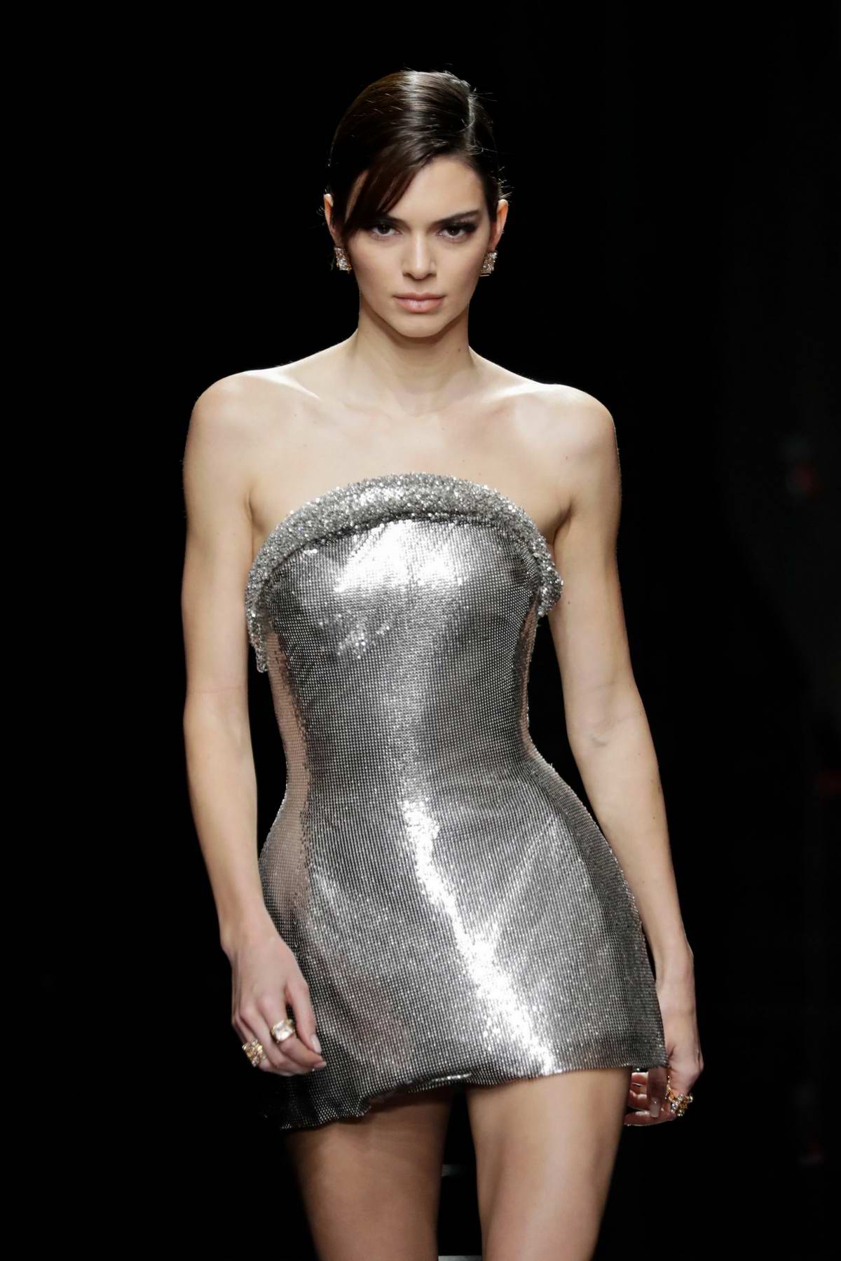 kendall jenner walks the runway at the versace fashion show, f-w 2020 ...