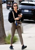 Lucy Hale looks fit in green leggings while out running a few errands in Los Angeles