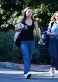 Olivia Wilde goes makeup free during a coffee run with a friend in Los Angeles