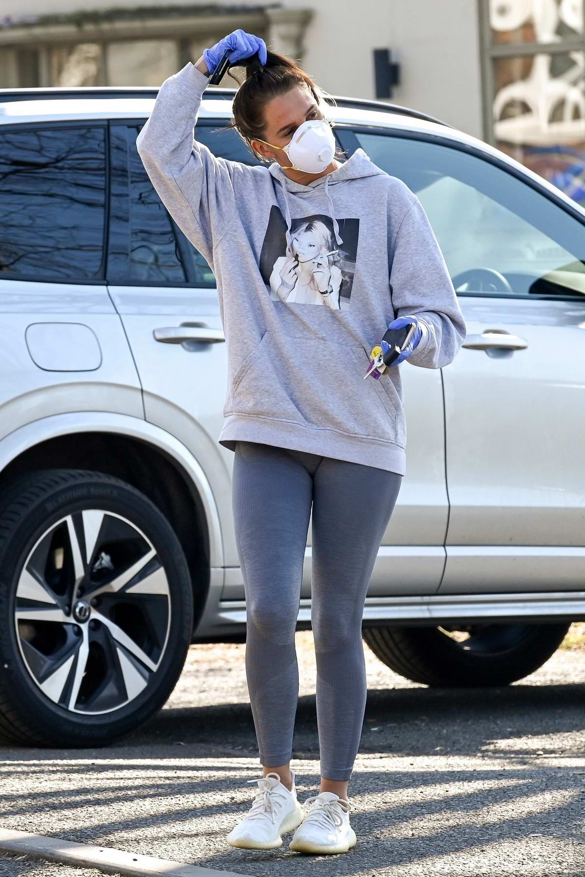Danielle Lloyd seen wearing mask and gloves while buying a few essentials in Birmingham, UK