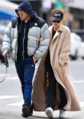 Emily Ratajkowski and Sebastian Bear-McClard walk their dog Colombo in New York City