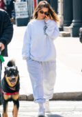 Emily Ratajkowski keeps cozy in a sweatsuit while out with Sebastian Bear-McClard and their dog in New York City