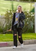 Abby Champion steps out for a walk with Patrick Schwarzenegger in Pacific Palisades, California