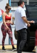 jennifer lopez looks fab in a bright red workout top and leggings as she  hits the gym in miami, florida-241219_20