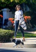 Nina Dobrev looks stylish as she steps out to walk her dog in Los Angeles